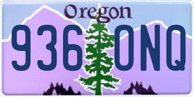 OR license plate 936ONQ