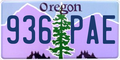 OR license plate 936PAE