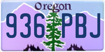 OR license plate 936PBJ