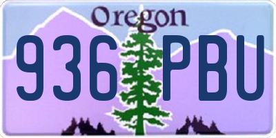 OR license plate 936PBU