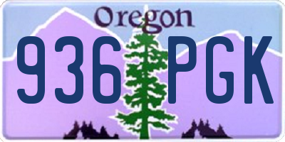 OR license plate 936PGK