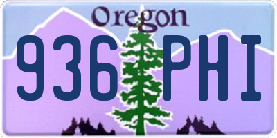 OR license plate 936PHI