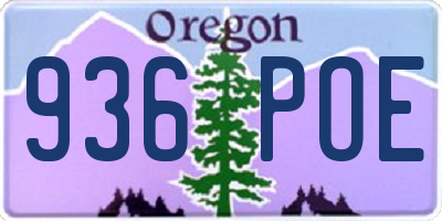 OR license plate 936POE