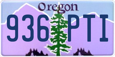 OR license plate 936PTI