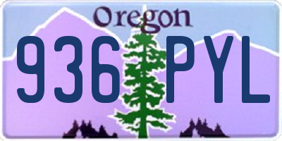 OR license plate 936PYL