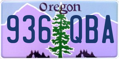 OR license plate 936QBA