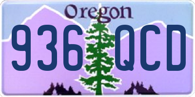 OR license plate 936QCD