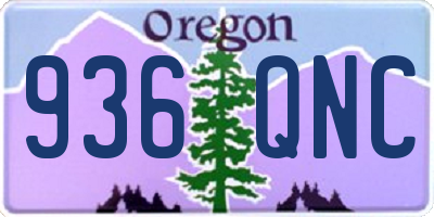 OR license plate 936QNC