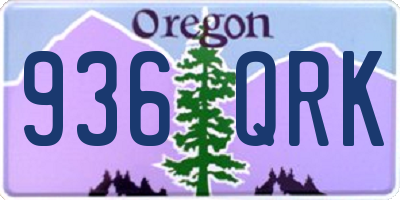 OR license plate 936QRK