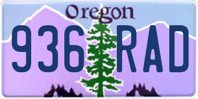 OR license plate 936RAD