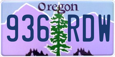 OR license plate 936RDW