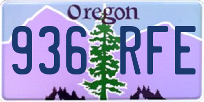 OR license plate 936RFE