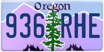 OR license plate 936RHE