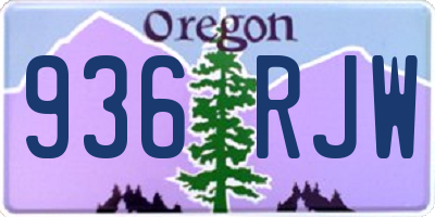 OR license plate 936RJW