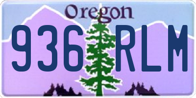 OR license plate 936RLM