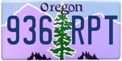 OR license plate 936RPT