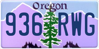 OR license plate 936RWG