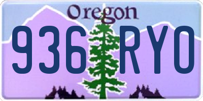 OR license plate 936RYO
