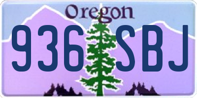 OR license plate 936SBJ