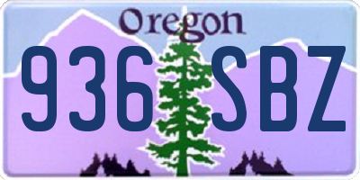 OR license plate 936SBZ