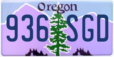 OR license plate 936SGD