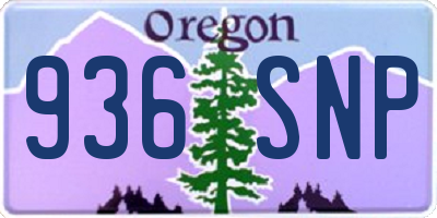 OR license plate 936SNP