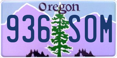 OR license plate 936SOM