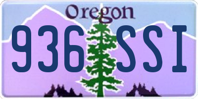 OR license plate 936SSI