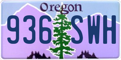 OR license plate 936SWH