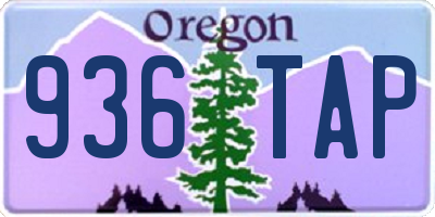 OR license plate 936TAP
