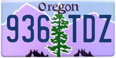OR license plate 936TDZ