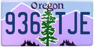 OR license plate 936TJE