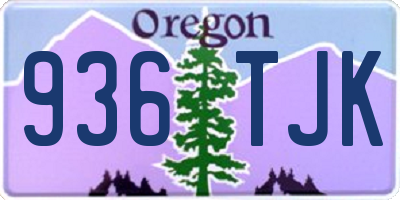 OR license plate 936TJK