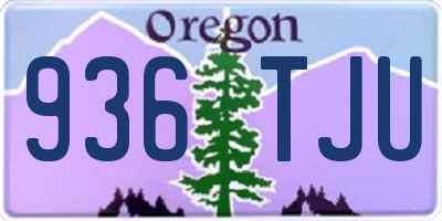 OR license plate 936TJU