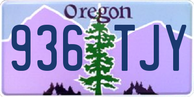 OR license plate 936TJY