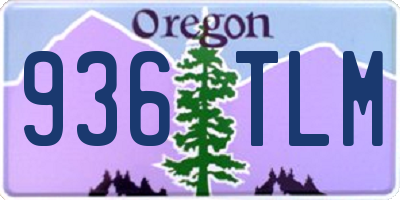 OR license plate 936TLM