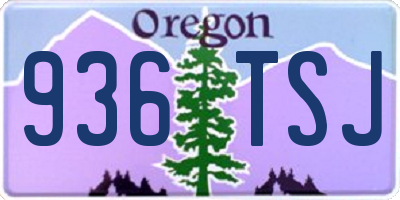 OR license plate 936TSJ