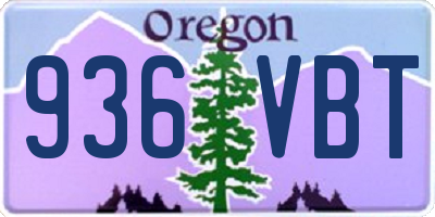 OR license plate 936VBT