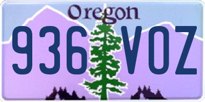 OR license plate 936VOZ