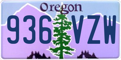 OR license plate 936VZW