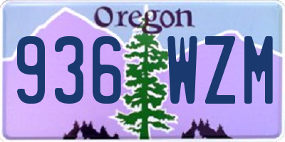 OR license plate 936WZM