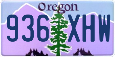 OR license plate 936XHW