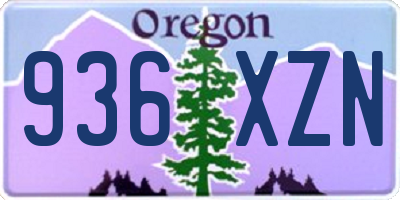 OR license plate 936XZN