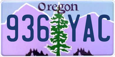 OR license plate 936YAC