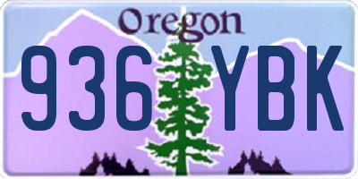 OR license plate 936YBK
