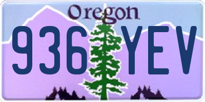 OR license plate 936YEV