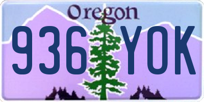 OR license plate 936YOK