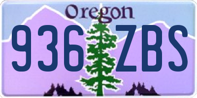 OR license plate 936ZBS
