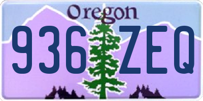 OR license plate 936ZEQ