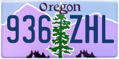 OR license plate 936ZHL